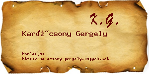 Karácsony Gergely névjegykártya