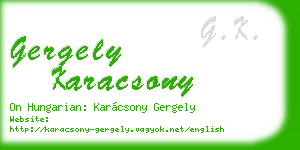 gergely karacsony business card